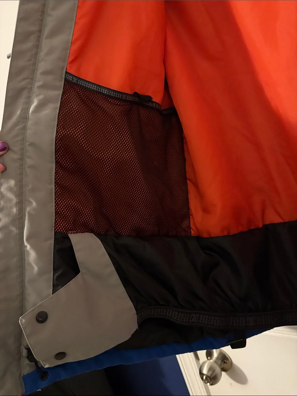 DC Kids Gray and Blue Hooded Rain Jacket